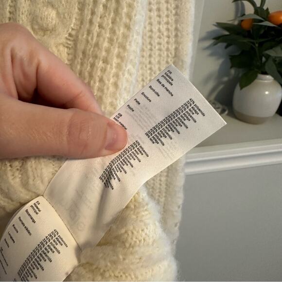 Maje White Red Brown Eyelet Alpaca Wool Cardigan Sweater 2 Medium - Picture 9 of 15